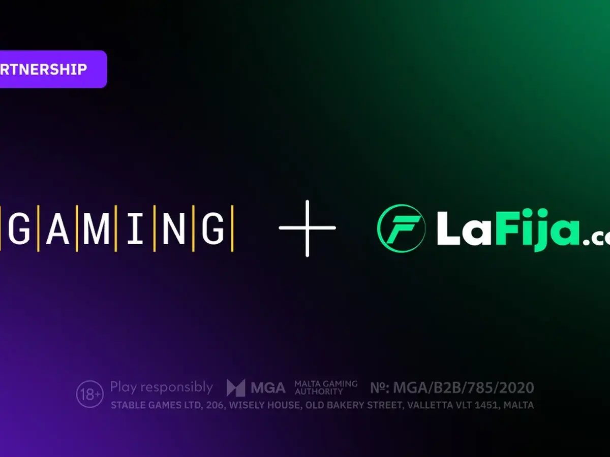 BGaming and LaFija.com logos on a partnership announcement graphic