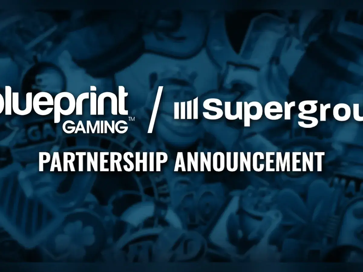 Blueprint Gaming and Supergroup partnership announcement graphic
