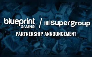 Blueprint Gaming and Supergroup partnership announcement graphic