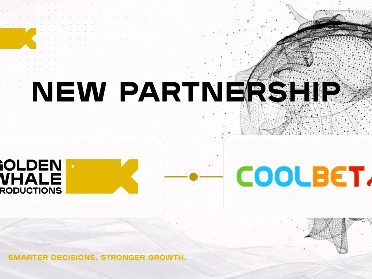 Golden Whale Productions and Coolbet logos under a New Partnership heading