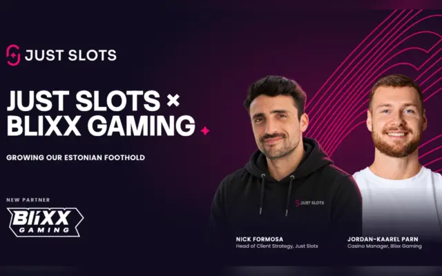 Nick Formosa of Just Slots and Jordan-Kaarel Parn of Blixx Gaming