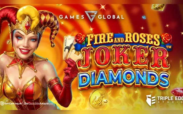 Fire and Roses Joker Diamonds slot artwork