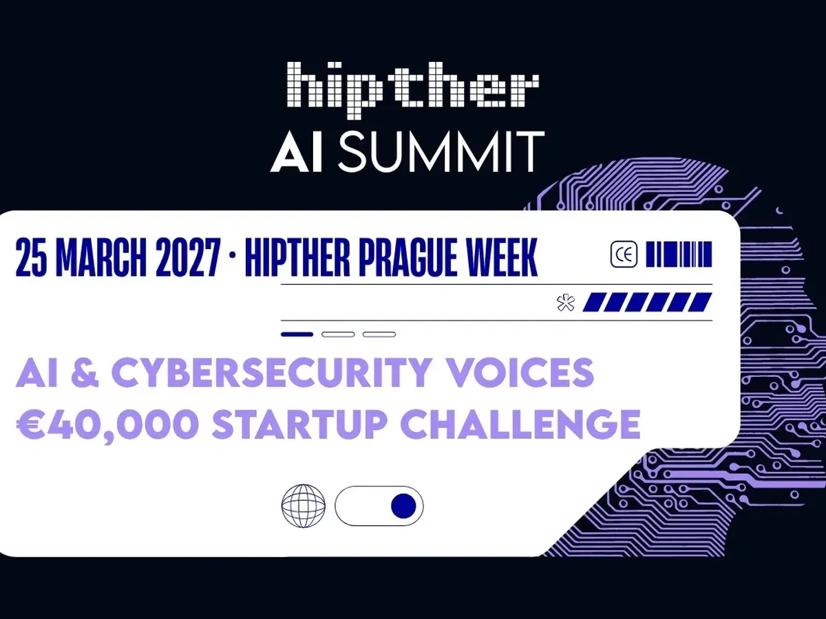 Announcement graphic for the HIPTHER AI Summit on 25 March 2027 during Prague Week