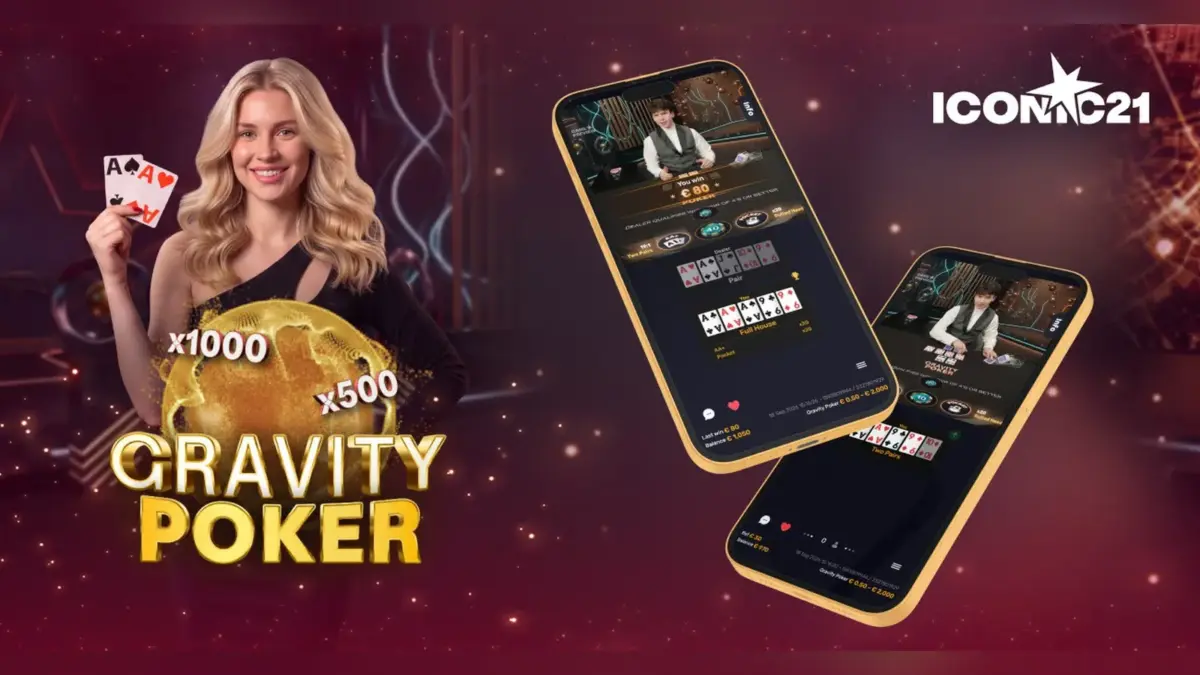 ICONIC21 Gravity Poker live dealer table