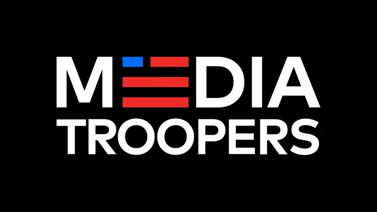 Media Troopers logo in white, red and blue on a black background