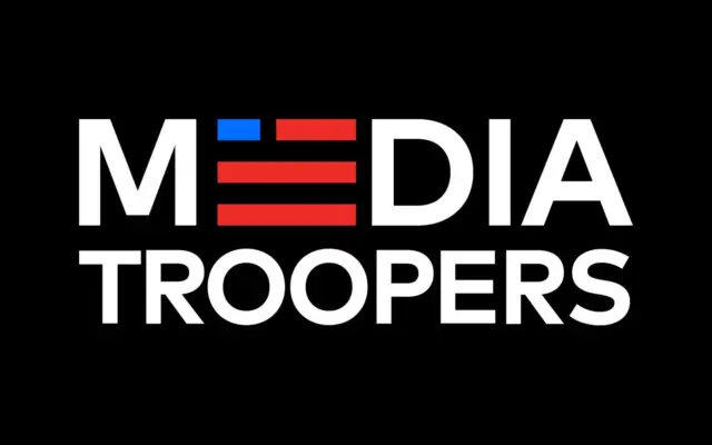 Media Troopers logo in white, red and blue on a black background
