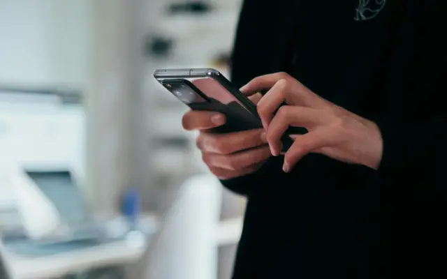 Person using a smartphone